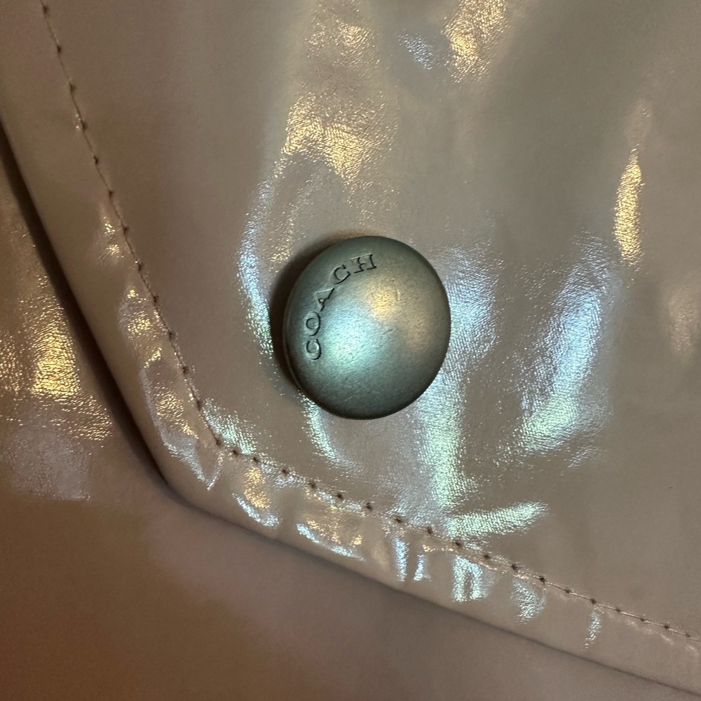 Coach Shiny Tan Hooded Raincoat - Picture 10 of 13